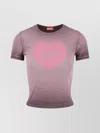 Diesel T-ele T-shirt In Washed Purple Stretch Cotton In Pink