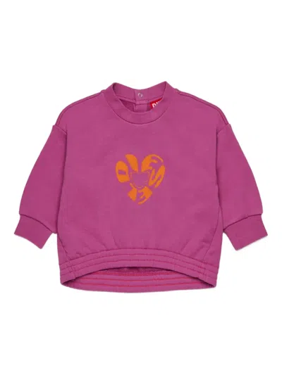 Diesel Babies' Heart-print Sweatshirt In Pink