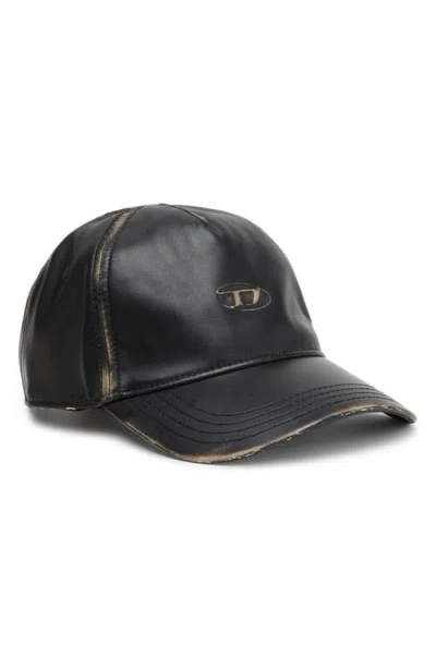 Diesel ® Heather Faux Leather Baseball Cap