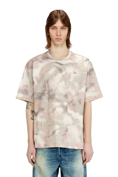 Diesel Heavy Cotton T-shirt With Camo Print In Multi