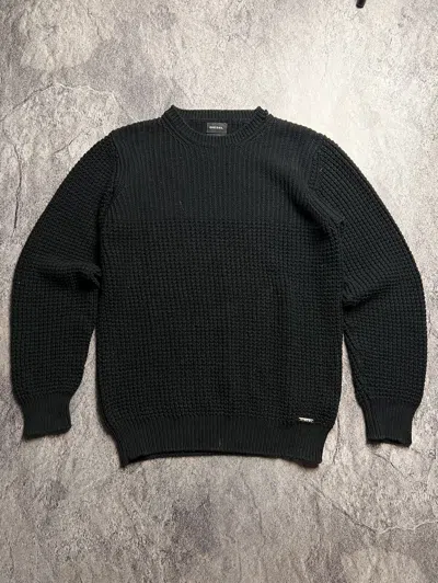 Pre-owned Diesel Heavy Knit Basic Y2k Sweater Japan Archival Style In Black