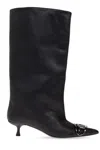 Diesel Venus 40 Tube High Heels Boots In Black Leather In Black