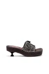 Diesel Heeled Platform Espadrilles In Denim In Black