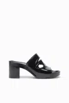 Diesel Sa-bonnie-heeled Rubber Slides With Cut-out Logo In Black