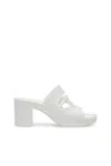 Diesel Sa-bonnie-heeled Rubber Slides With Cut-out Logo In White
