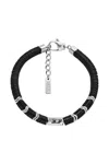 Diesel Hematite Beaded Bracelet In Black