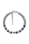 Diesel Hematite Beaded Bracelet In Silver