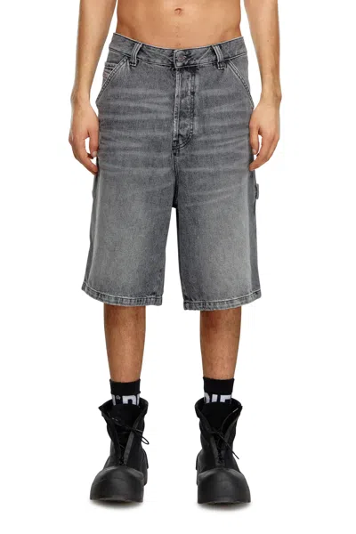 Diesel Hemp Denim Utility Shorts In Black