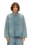 Diesel Womens 01 Relaxed-fit Chest-pocket Denim Shirt In Blue