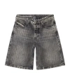 Diesel De-sire-short Herringbone Denim Shorts In Black