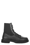 Diesel High Boot Man Black Leather Elegant In Black