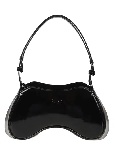 Diesel High-gloss Crossbody Shoulder Bag In Black