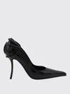Diesel Heel Detail Pointed Toe Stiletto Pumps In Black