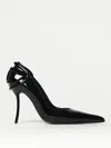 Diesel Heel Detail Pointed Toe Stiletto Pumps In Schwarz