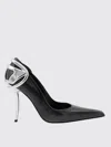Diesel D-ten & Half-pumps In Patent Pull-up Leather In Black