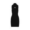 Diesel M-caddix Black Dress With Oval D Logo Plaque On The Front In Viscose Blend Woman In Black