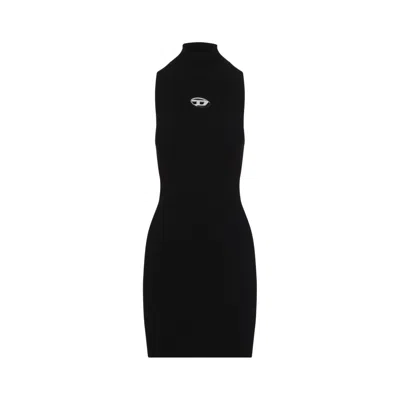 DIESEL DIESEL HIGH NECK FITTED MINI DRESS WITH RIBBED TEXTURE