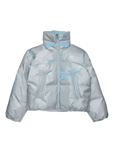 Diesel Kids' High-neck Padded Jacket In Blue