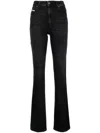 Diesel Faded Wash Flared Denim Trousers In Black
