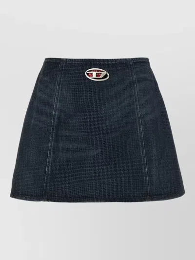 Diesel High Waist A Line Midi Skirt In Black