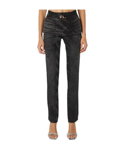 Diesel High Waist Jeans In Black