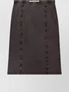 Diesel High Waist Midi Skirt With Contrast Stitching