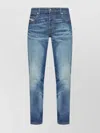 Diesel High Waist Slim Fit Straight Leg Trousers In Blue