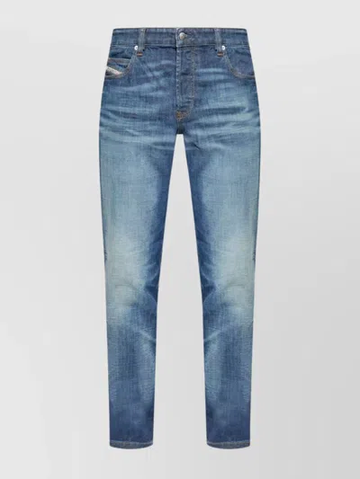 DIESEL HIGH WAIST SLIM FIT STRAIGHT LEG TROUSERS