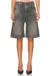 Diesel De-sire-short Herringbone Denim Shorts In Charcoal