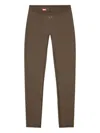 Diesel High-waisted Green Trousers With Streamlined Silhouette In Gray