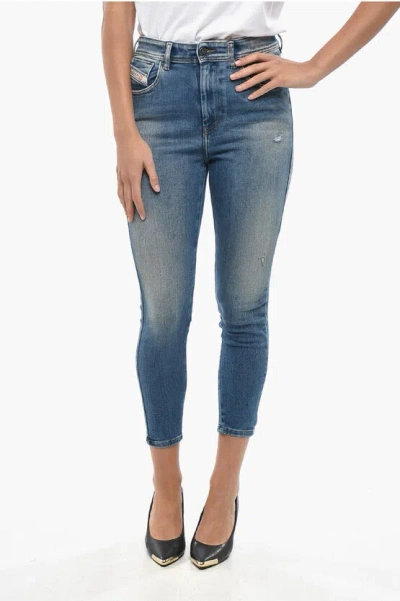 Diesel High-waisted Slandy Skinny Fit Denims 12cm In Blue