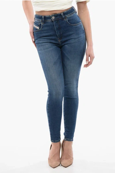 Diesel High Waisted Stretch Denim Slandy Jeans 11cm L.32 In Blue