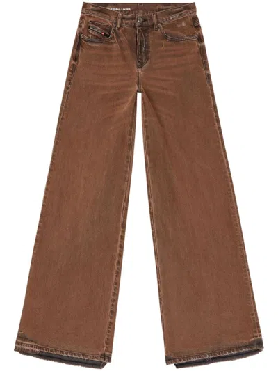 DIESEL DIESEL HIGH-WAISTED WIDE-LEG JEANS WITH VINTAGE APPEAL