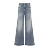 Diesel High-waisted Wide-leg Jeans With Vintage Wash In Blue
