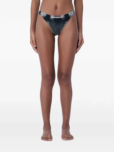 Diesel High-cut Logo-waistband Briefs In Black