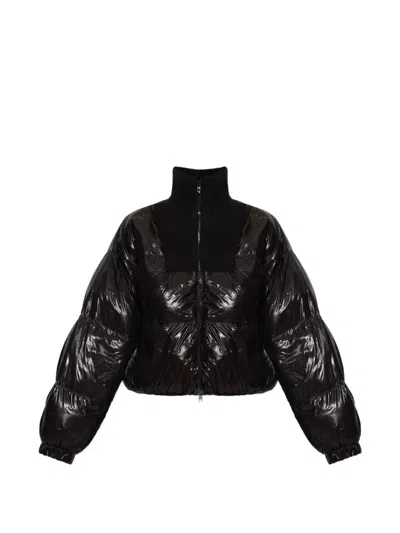 Diesel Ribbed Knit Funnel Neck Puffer Vest Jacket With Two-way Zipper In Multi