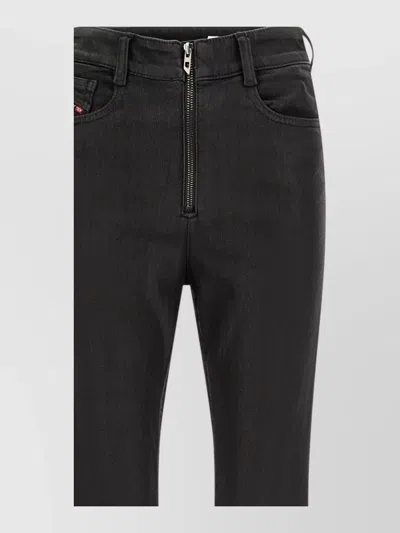 Diesel High-rise Flared Jeans In Black