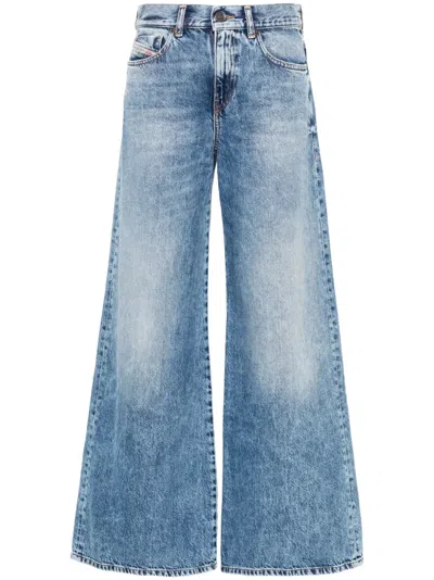 Diesel High-rise Flared Jeans In Black