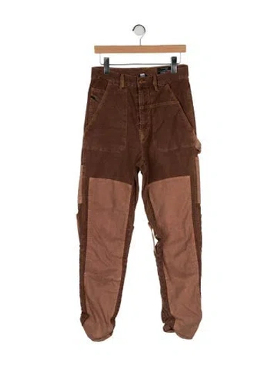 Pre-owned Diesel High-rise Straight Leg Jeans In Brown