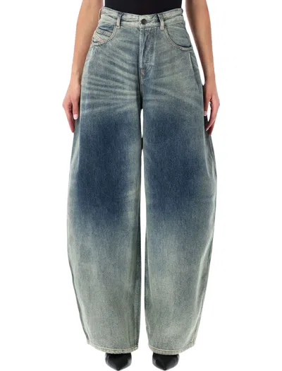 Diesel High-rise Wide Barrel Jeans In Blue