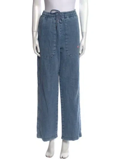 Pre-owned Diesel High-rise Wide Leg Jeans In Blue