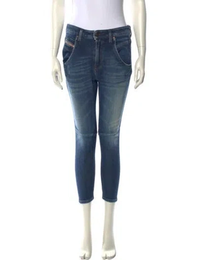 Pre-owned Diesel High-rise Wide Leg Jeans In Blue