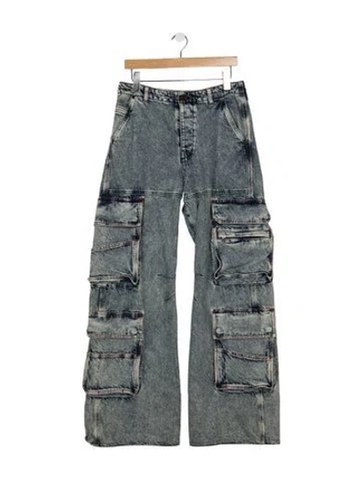 Pre-owned Diesel High-rise Wide Leg Jeans In Blue