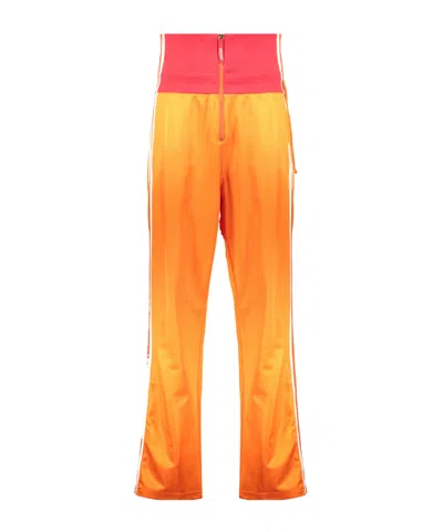 Diesel High-waist Flared Track Pants In Orange