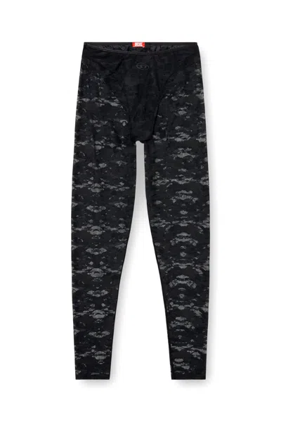 Diesel High-waisted Camouflage Leggings Size S In Nero