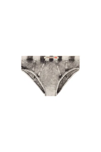 Diesel Hipster Briefs In Denim-effect Jersey In Grey