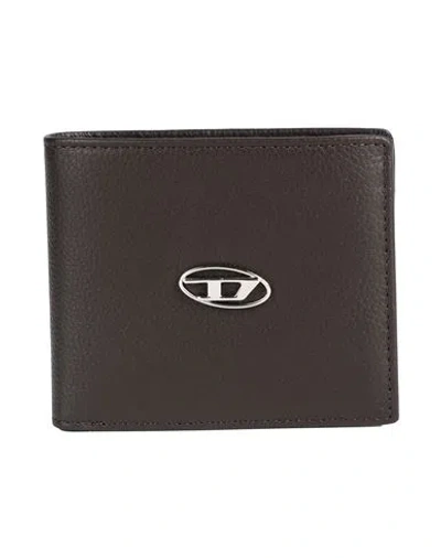 Diesel Hiresh S. Ii Man Wallet Dark Brown Size - Bovine Leather