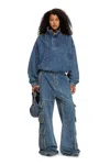 Diesel Grab-d S-hobo Bag In Bouclé Denim In Tobedefined