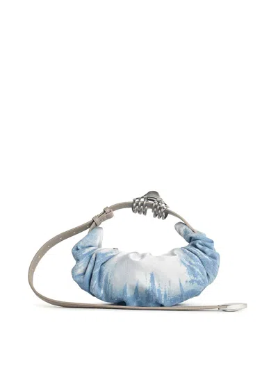 DIESEL HOBO GRAB-D BLUE SATIN DENIM BAG