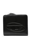 Diesel Holi-d Logo-plaque Zip-around Wallet In Black